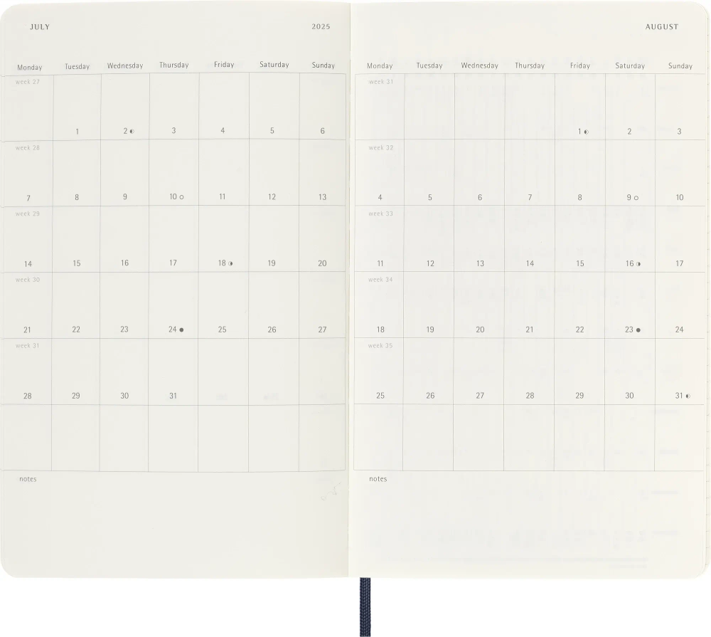 Еженедельник на 2025-2026 гг Moleskine Academic Soft WKNT (DSB2018WN3) 13х21см, мягкая обложка, синий сапфир