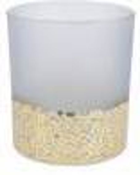 Подсвечник Маренго Клер для чайных свечей 7*7*8 см., белый, блестки золото, Koopman (ABT612170/2)