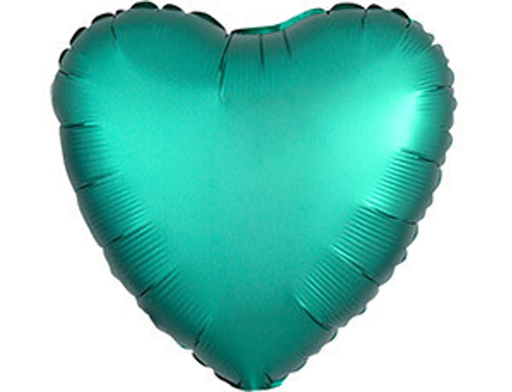 А Б/РИС СЕРДЦЕ 18" Сатин Нефритовый