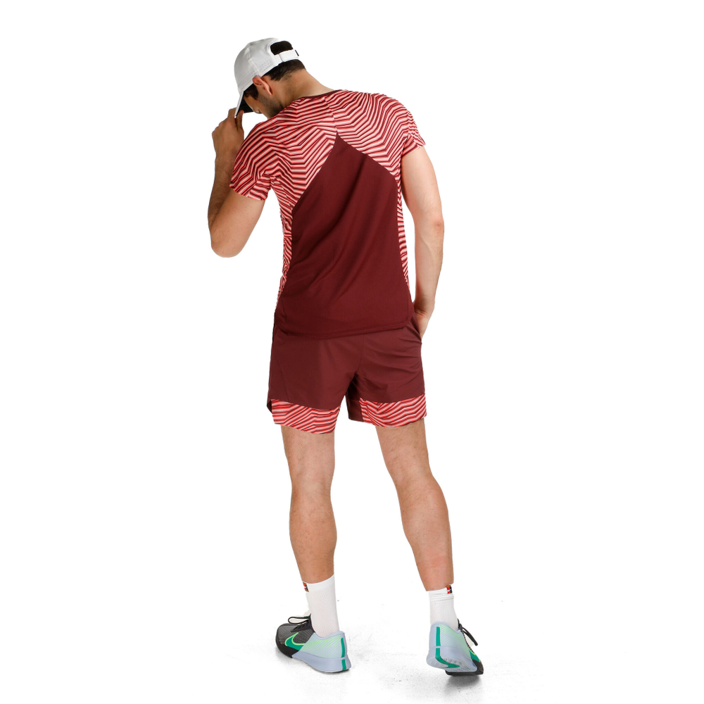 Мужское теннисное поло Nike Dri-Fit Court Slam RG T-Shirt Men - Dark Red, Antique Pink