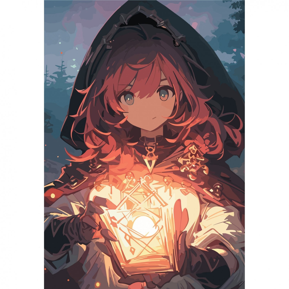 Блокнот 120х170 мм, скрепка, Контэнт-Канц, лам. картон, выб. лак, 32 л., диз. внутр. блок в клетку. "Аниме. Волшебный мир.Девочка с розовыми волосами"