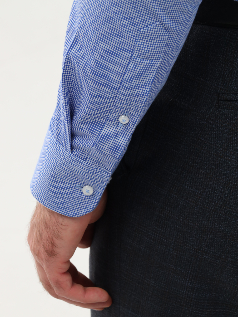 Сорочка мужская VESTER длинный рукав, трикотажное полотно, цвет сине-белый 50919 02