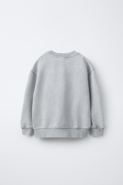 ZARA ТОЛСТОВКА С ЭФФЕКТОМ ПОТЕРТОСТИ И ПРИНТОМ LILO & STITCH © DISNEY, АНТРАЦИТОВО-СЕРЫЙ