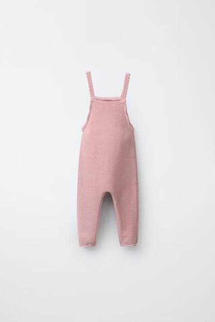 ZARA ТРИКОТАЖНЫЙ КОМБИНЕЗОН LINKS, МЯГКИЙ РОЗОВЫЙ
