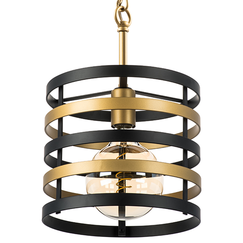 735010 Подвес EPSILON 1х40W E27 ЧЕРНЫЙ/ЗОЛОТО