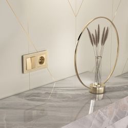 Выключатель проходной двухклавишный без рамки Werkel шампань W1122011