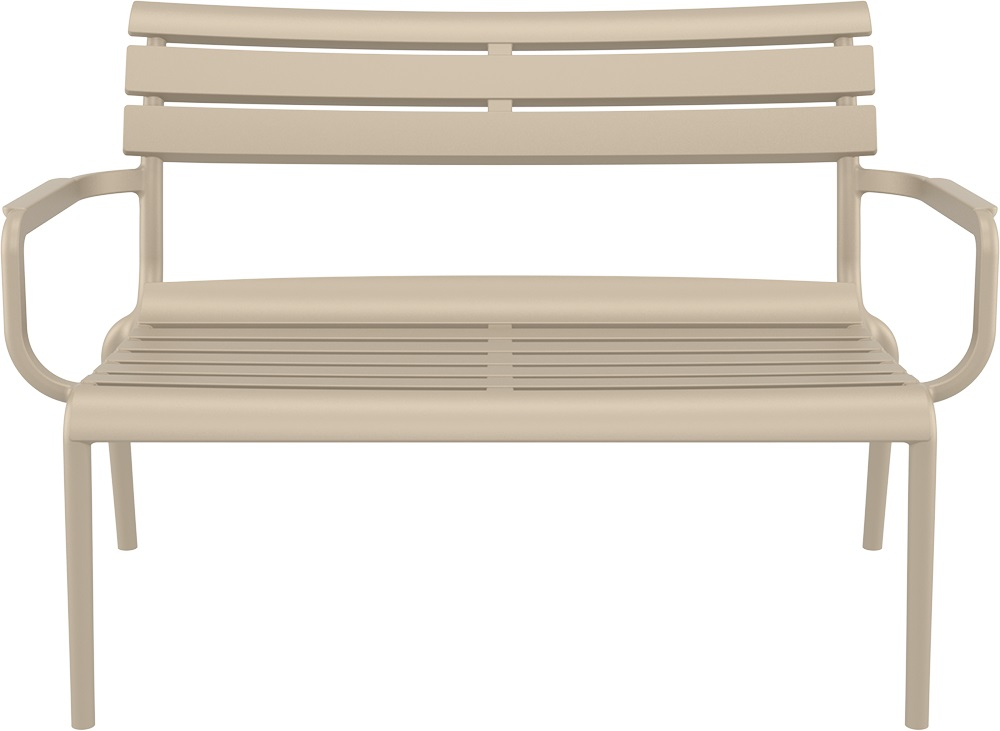 Диван пластиковый двухместный Siesta Contract Paris Lounge, бежевый