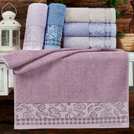 Полотенце махровое "АВТ. VERA" TWO DOLPHINS, 100% хлопок, Турция.