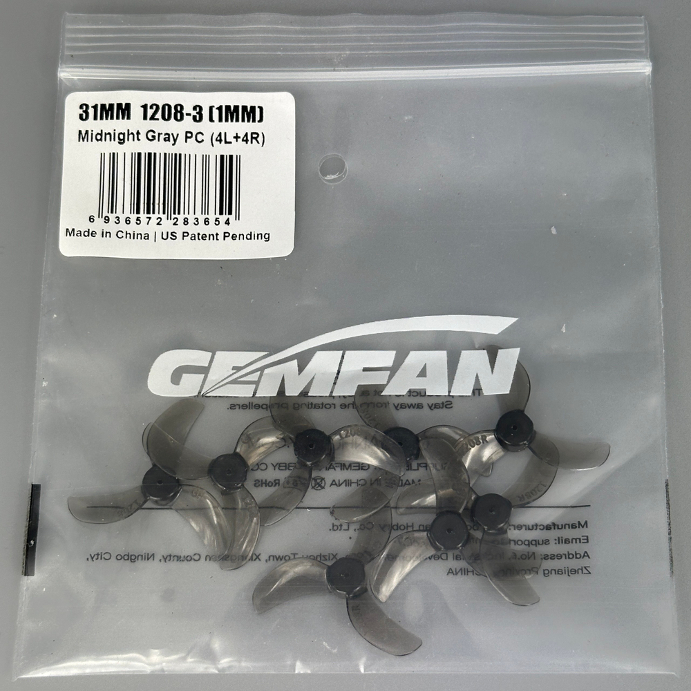 Пропеллеры Gemfan 31мм 1208 3х лопастные под вал 1мм