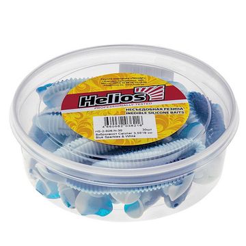 Виброхвост несъедоб. Catcher 3,55'/9 см Blue Sparkles & White 30шт. (HS-2-026-N-30) Helios