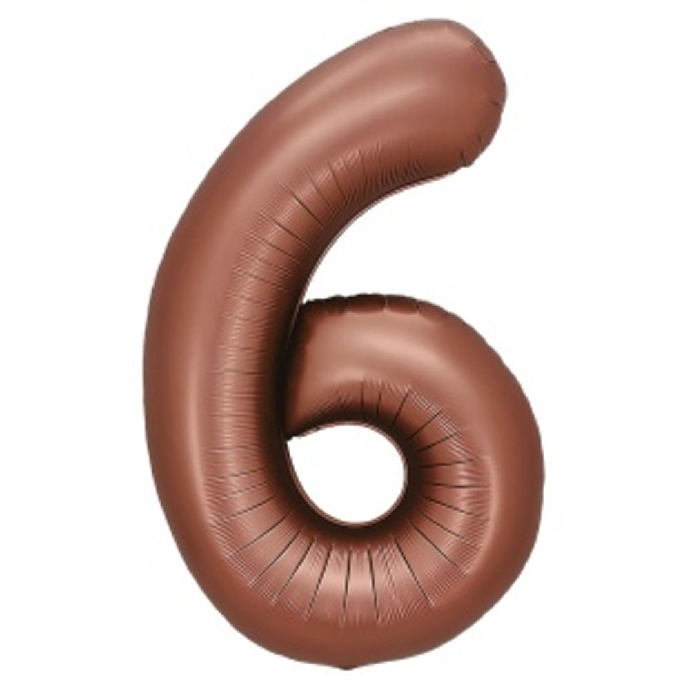 Шар 32'' / 81 см "Цифра 6" Шоколадный (БГ-60)
