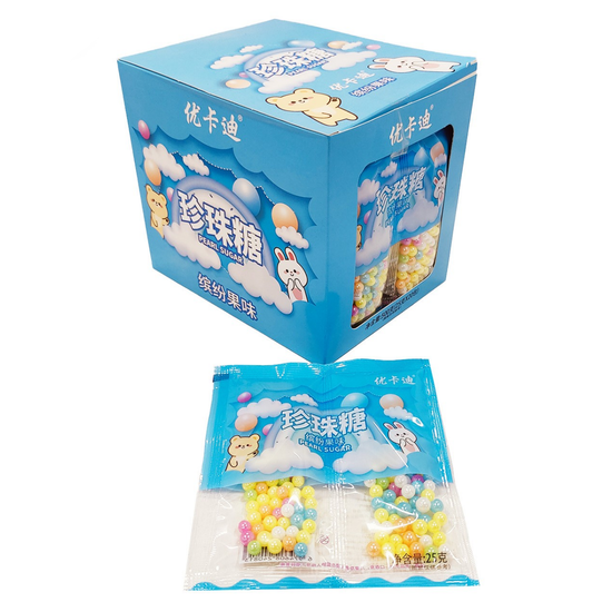 Жевательные конфеты Pearl sugar в виде жемчужинок с фруктовым вкусом, 25гр