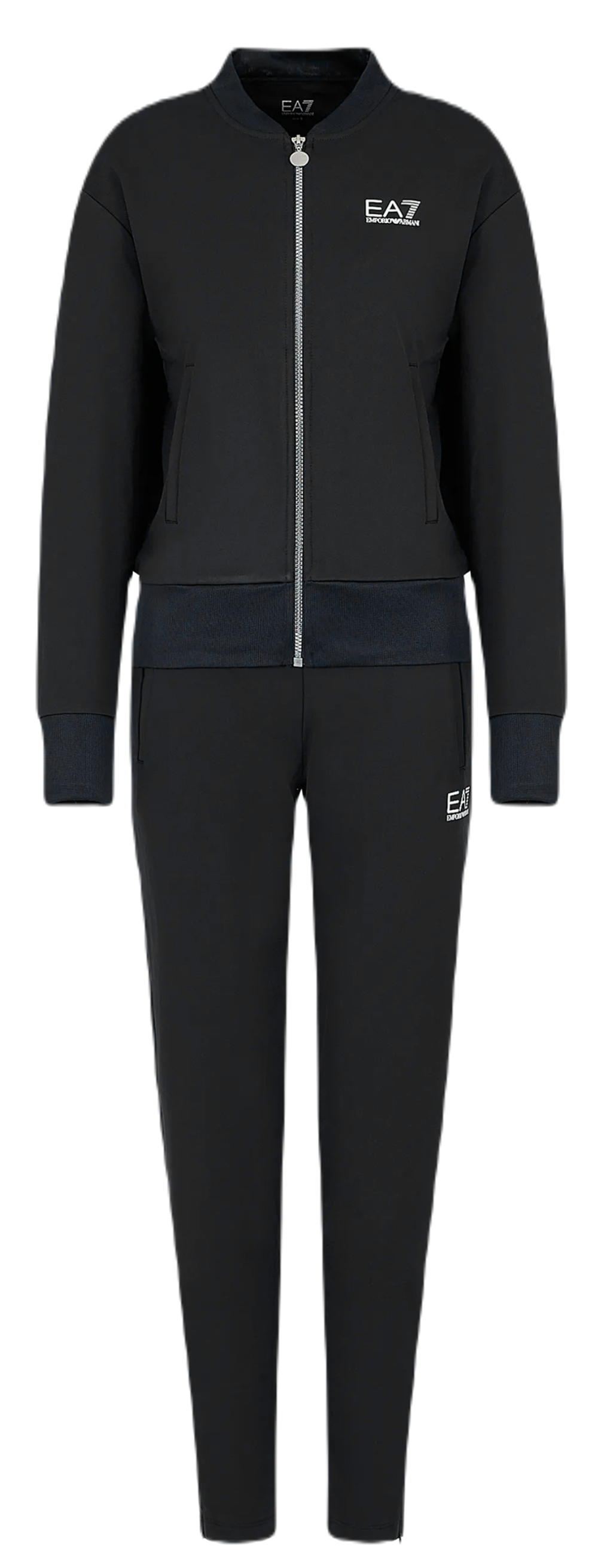 Женский теннисный костюм EA7 Woman Jersey Tracksuit - черный
