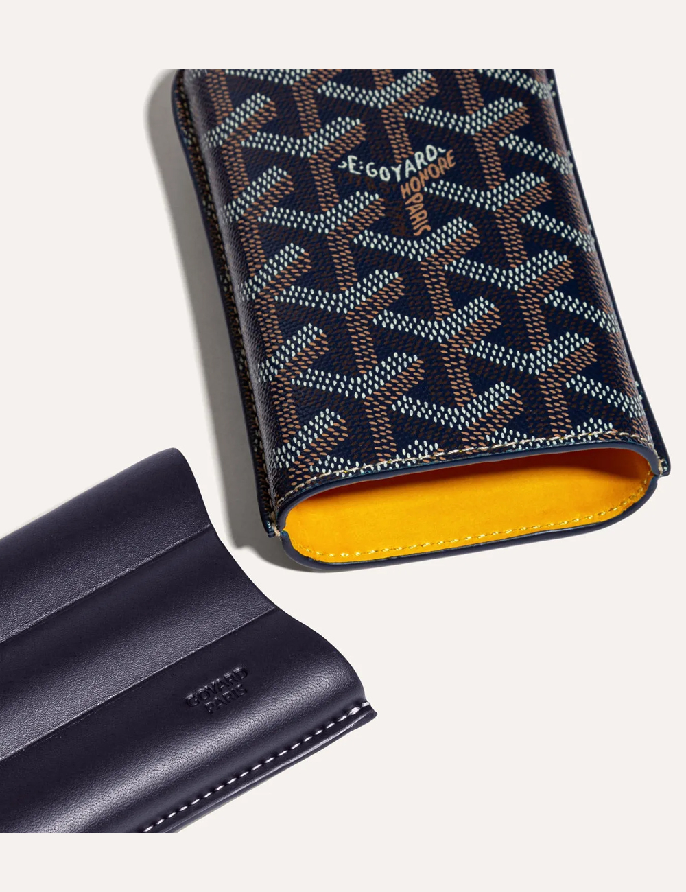 Футляр для сигар Goyard Churchill 3 Cigar Case "Navy Blue"