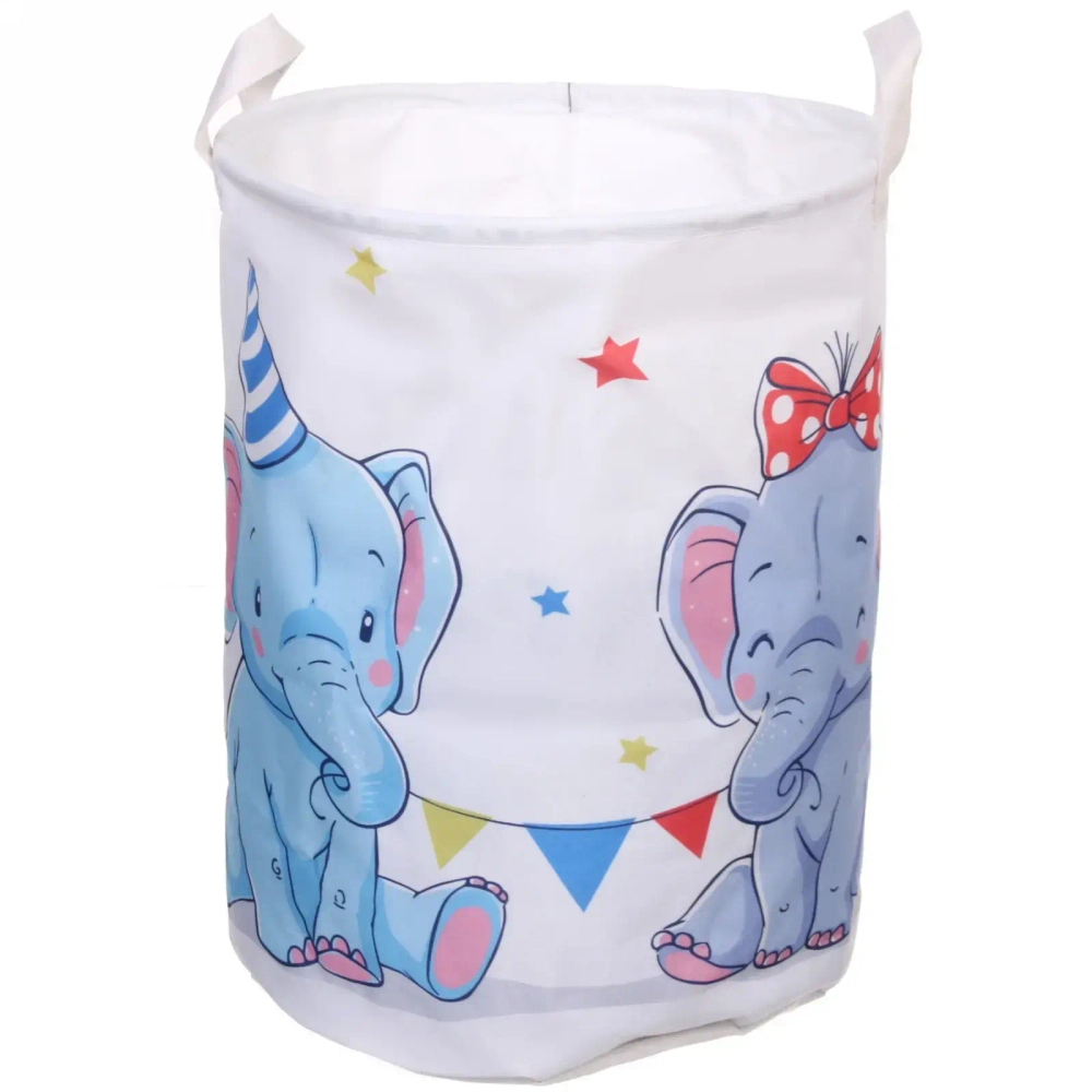 Корзина для хранения круглая Слоники 44*33 см JA170