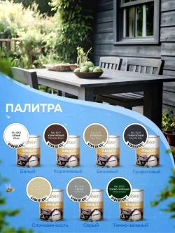 Краска для дерева акриловая полуматовая, HUSKY SIBERIAN, 2.7л, Графитовый (RAL7024) / с натуральным воском, для наружных и внутренних работ