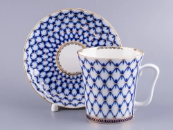 Бокал с блюдцем Ленинградский Кобальтовая сетка 360 мл арт. 81.13955.00.1