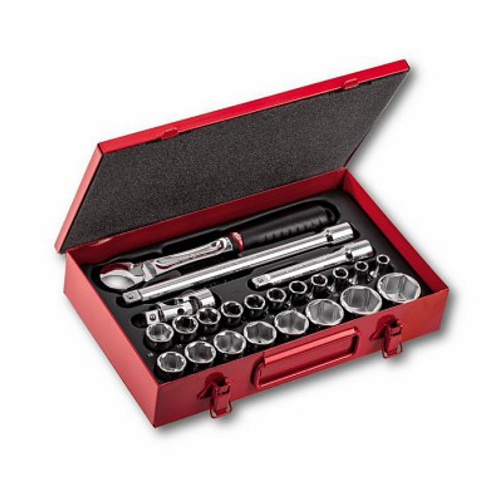 612 1/2 EB Набор головок и принадлежностей 1/2" в металлическом кейсе (23 предмета), USAG (Италия)