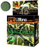 Плетеный шнур для рыбалки AQUA PE Ultra ANACONDA CAMO Jungle 135m 0.20mm. Товар уцененный