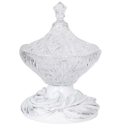 Сахарница стеклянная с крышкой Боа Белый