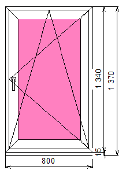 Пластиковое окно 1360 х 780 ТермА Эко