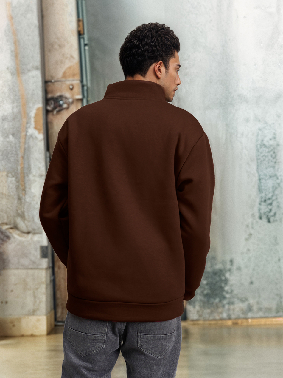 Толстовка мужская с зип-воротником "Samara" коричневый