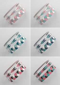 Схема PEYOTE, Схема браслета мозаичное плетение, узор из Miyuki Delica 11/0, файл PDF, №247