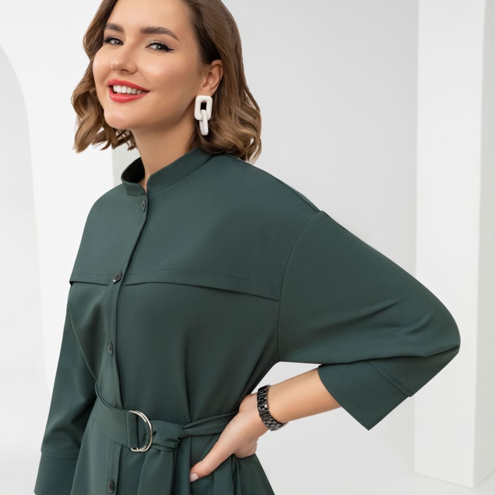 Платье Идеальный фасон (грин, с поясом) Charutti (Акция)