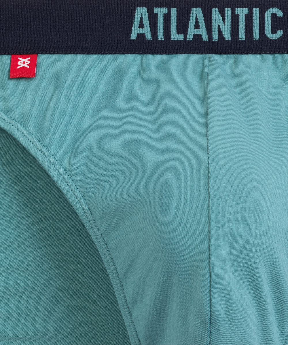 Мужские трусы слипы спорт Atlantic, набор 5 шт., хлопок, светло-зеленые + темно-синие + светло-голубые + индиго + темно-голубые, 5SMP-004