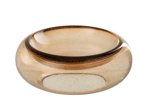 Блюдо декоративное "Кэрол" беж большое 33x33x12см стекло