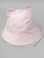 Детская розовая панама на завязках пляжная