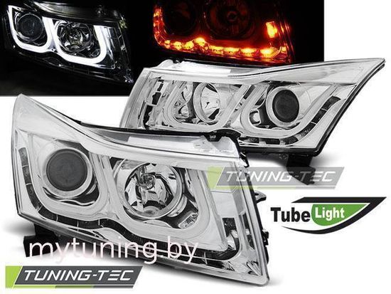 Передние фары tube light chrome для Chevrolet Cruze
