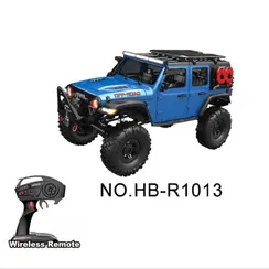 Wrangler 1/10 RC car HB-R1013-1, 4WD , с радиоприемником 2,4 ГГц,зарядным устройством и аккумулятором,блокировкой дифференциала,лазурный.