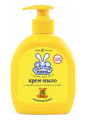 Жидкое крем-мыло детское Ушастый нянь с оливковым маслом и экстрактом алоэ вера 300 мл