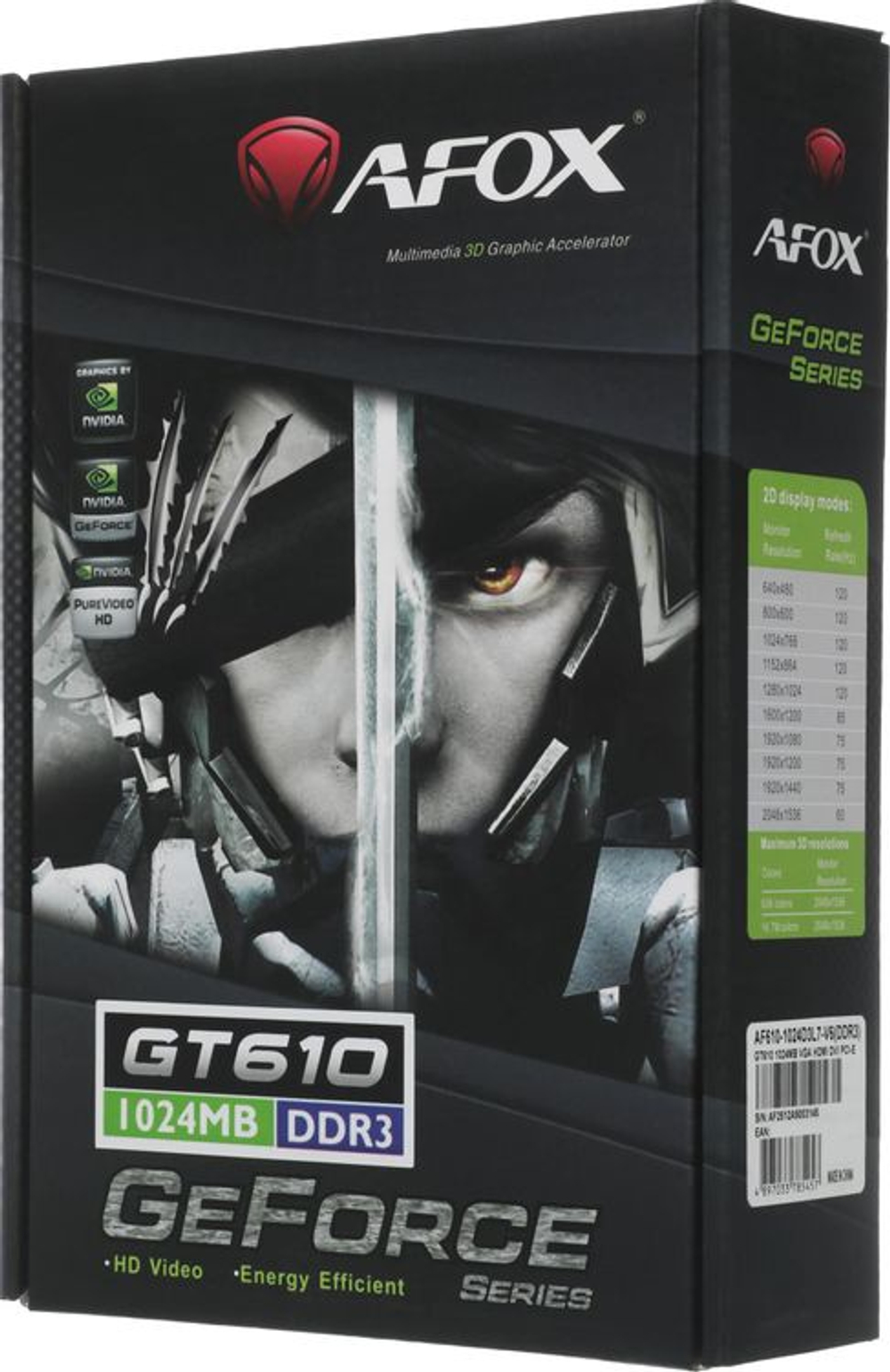 Видеокарта AFOX NVIDIA  GeForce GT 610 AF610-1024D3L7-V6 1ГБ GDDR3, Ret