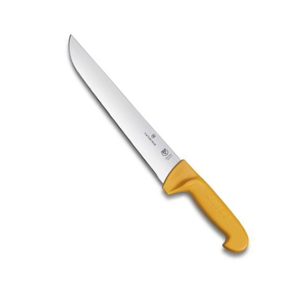 Нож Victorinox разделочный для мяса, лезвие 31 см прямое, желтый