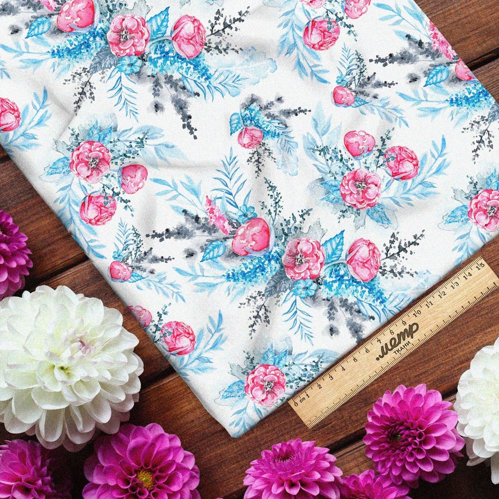 Ткань габардин натуралистичный дизайн