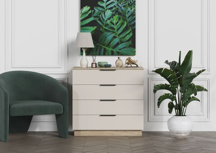 Комод для одежды с ящиками Дуб Крафт Серый/Кашемир 85х81х44,9 см