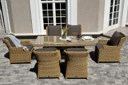 "Неаполь" обеденная группа плетеная из искусственного ротанга, цвет бежевый