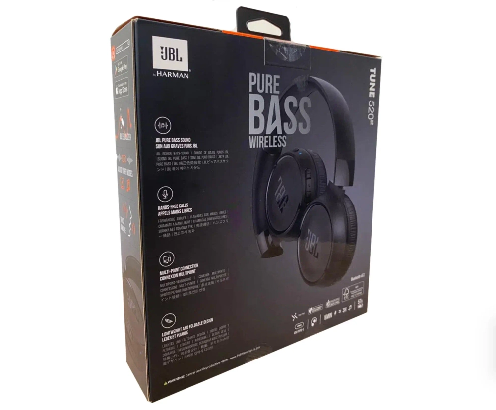 Беспроводные наушники JBL Tune 520BT, черный