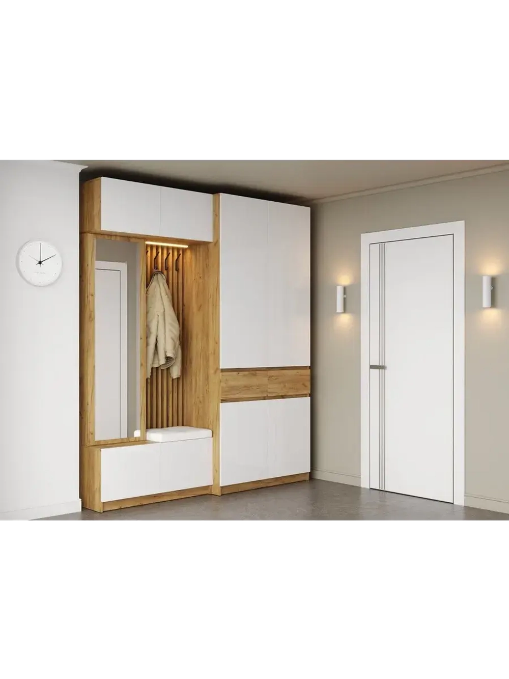 Шкаф для одежды распашной с полками 100х51х236 см Бостон