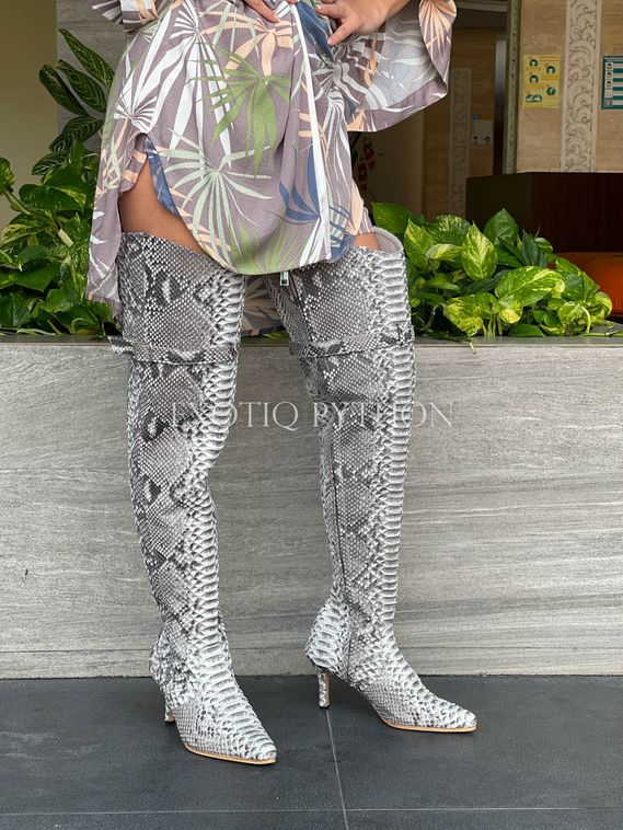 Ботфорты из натуральной кожи питона SH-170