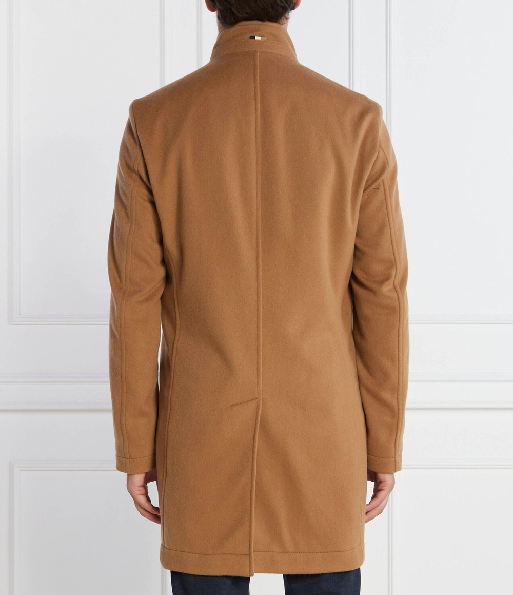 Хлопковое пальто h hyde standup c BOSS BLACK - коричневый(50502271)