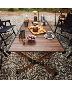 Стол туристический Naturehike складной, 125х60х45 см,с Х-образными ножками, коричневый