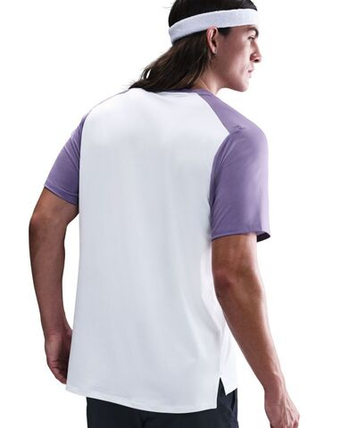 Мужская теннисная футболка Nike Court Advantage Printed - пыльный аметист/белый/черный