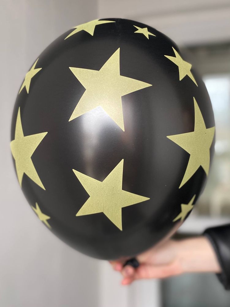 Воздушный шар с рисунком звезда золотая 35см ПАЛИТРА №4356