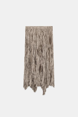 ZARA ДЛИННАЯ ПЛИССИРОВАННАЯ ЮБКА — ZW COLLECTION, БЕЖЕВЫЙ