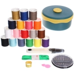 Швейный набор для рукоделия в боксе «Favorite Hous «, цвет зеленый, 23 предметов, 13.5*6см