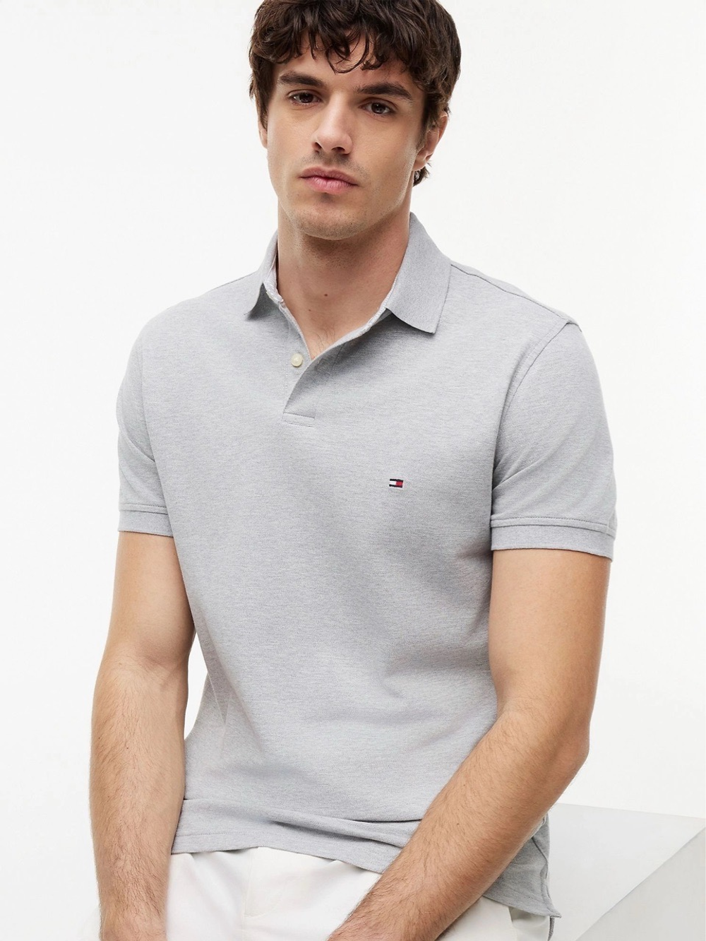 Поло Tommy Hilfiger Regular Fit Stretch Grey Heather