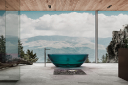 Прозрачная ванна ABBER Kristall AT9702Aquamarin бирюзовая  180x85 см